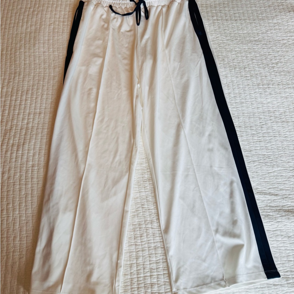 Daily Practice by Anthropologie Side Stripe Track Pants NWT White/Navy